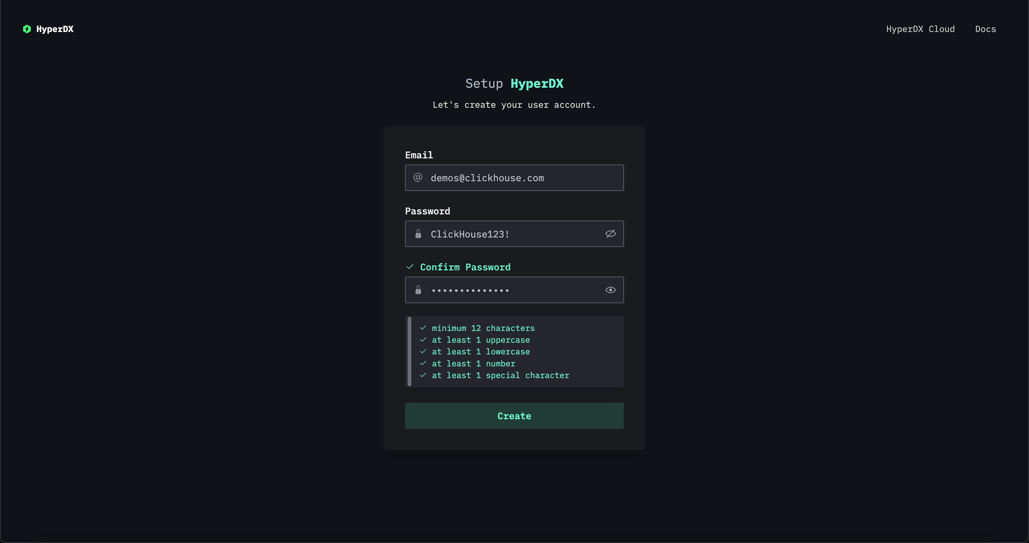 Вход в ClickStack